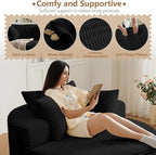 Oversized Round Chair Lounge Chaise Indoor, Upholstered Corduroy Deep Seat - Image 7