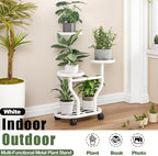 Plant Stand with Wheels 3 Tier Metal Plant Holder Corner Flower Shelf - Image 5