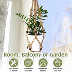 Hoteam 12 Pcs Macrame Plant Hangers Macrame Hanging Planters - Image 3