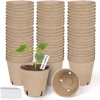 60 Packs 3.15 Inch Peat Pots, Biodegradable Pots by JNYONG