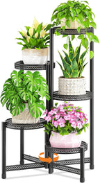 LASZOLA 5 Tiered Folding Tall Plant Stand Indoor Outdoor by LASZOLA