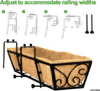 4pcs 24 Inch Window Deck with Coco Liner, Metal Hanging Flower Planter Window - Image 7