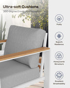 Aluminum Outdoor Sofa Bistro Set, 3 Piece Outdoor Patio Furniture Set - Image 6