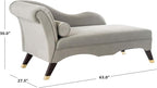 Safavieh Home Collection Caiden Grey Velvet Chaise - Image 14