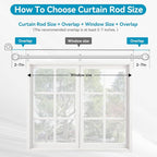 Silver Curtain Rods for Windows 48 to 84, 2 Pack 5/8 Inch Black Heavy Duty - Image 4