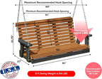 Poly Lumber Wood 5FT Porch Swing Amish Craftsmandship Made in USA HDPE - Image 2