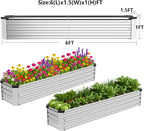 2 Pack 6x1.5x1FT Galvanized Metal Raised Garden Bed Kit - Image 3