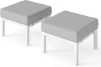Wisteria Lane Outdoor Footstools Patio Ottoman Set of 2, Aluminum All-Weather - Image 6