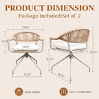 TWT Patio Dining Chairs Outdoor Stackable Dining Chairs - Image 3