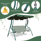 Porch Swing Outdoor, 3 Person Patio Swing w/Removable Cushion, Stand & - Image 6