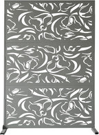 Oakland Living 6 ft. X 4 ft. Grey Freestanding Metal Privacy Screen Room Divider - Image 3