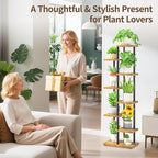 LASZOLA Black 7 Tiered Wood Plant Stand Indoor - Image 9