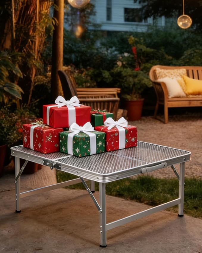 Square Folding Card Table with Adjustable Height, Patio & Indoor Use, Fits 2–4 - Image 2