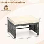 Tangkula 2 Pieces Patio PE Rattan Ottomans, and Yard - Image 3
