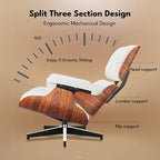 Top Grain Leather, Mid Century Chaise Lounge Chair and Ottoman, Modern Chair - Image 7
