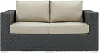 Modway EEI-1851-CHC-BEI Sojourn Wicker Rattan Outdoor Patio Coffee Table - Image 7