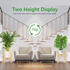 OERGKE 2 PACK Adjustable Plant Stand Indoor, Bamboo Mid Century Modern Plants - Image 4
