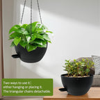 WOUSIWER Self Watering Hanging Planters, 2 Pack 10'' Plastic Pots - Image 3