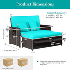 Nightcore Wicker Patio Outdoor Daybed, Outdoor Chaise Lounger w/ 4-Level - Image 2