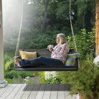 VINGLI Upgraded Patio Wooden Porch Swing - Image 6