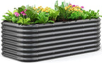 Quictent Galvanized Raised Garden Bed Kit, Strengthened by Crossbar, Dark Gray by QUICTENT