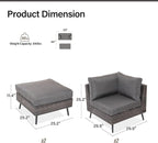 LAUSAINT HOME Outdoor Patio Furniture, 4 Piece Outdoor Sectional Sofa PE Rattan - Image 6