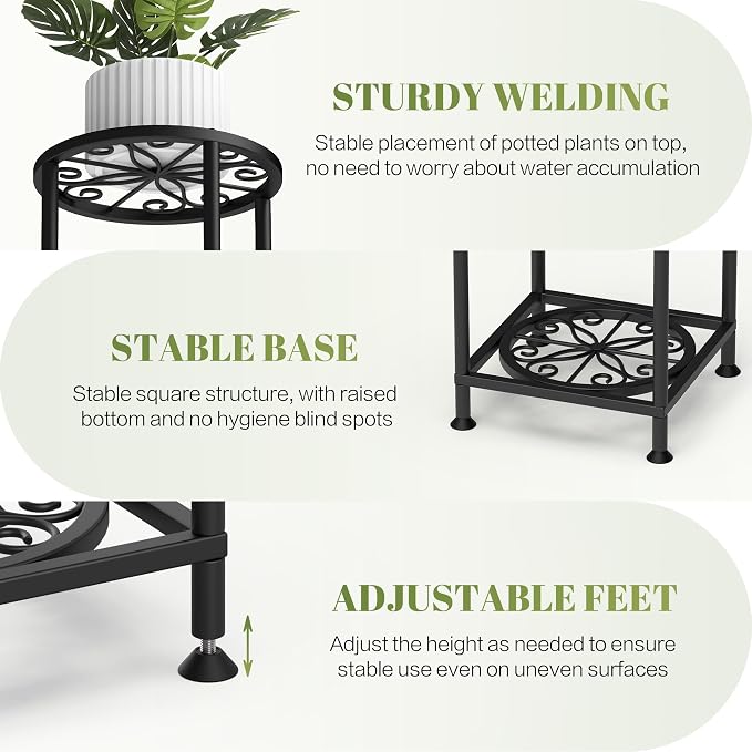 4 Tier Plant Stand Outdoor Indoor, Metal Flower Shelf Display Holder - Image 4