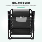 JEAREY Oversized Padded Zero Gravity Chairs Set of 2, Folding Lounge Chair - Image 4