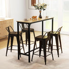 COSTWAY Metal Bar Stools Set of 4, - Image 2