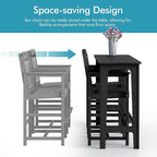 Ciokea 3 Pcs Outdoor Bar Height Table Set, Heavy-Duty All-Weather HDPE Patio - Image 8