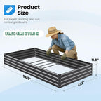 Quictent Galvanized Raised Garden Bed 8x4x1 Ft Metal Planter Box - Image 6
