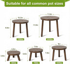 Delma Wood Plant Stands Indoor, Mid-Century Modern Plant Stool, Tall Plant Stand - Image 3