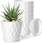 4 Inch Plant Pots, 6 Pack Indoor Flower Pots, Planters by SQKH