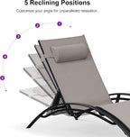 PURPLE LEAF Patio Oversized Chaise Lounge Chair Set - Image 5
