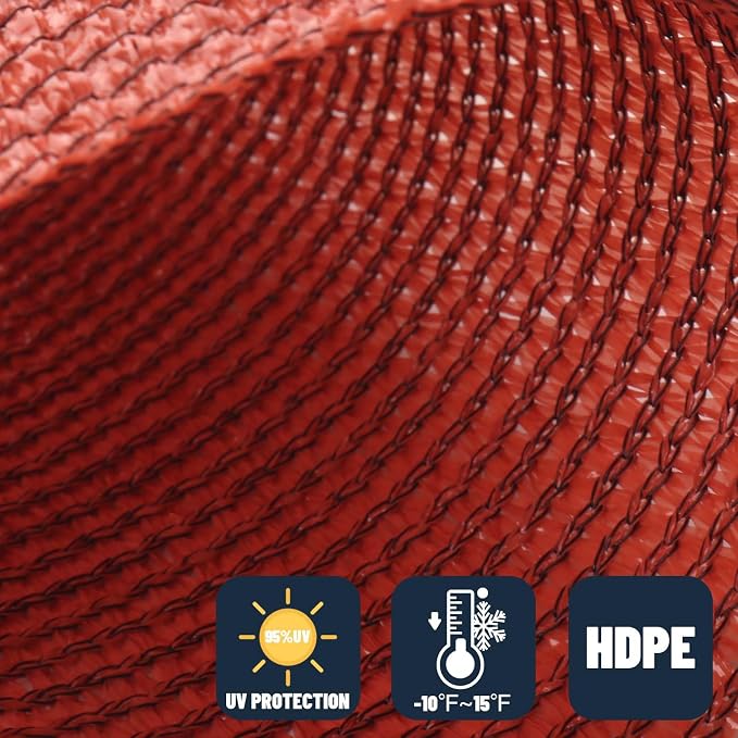 SUNNY GUARD Custom Size 19'x22'x22' Triangle Terra Red UV Block Sunshade - Image 4