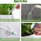 NiHome Glass Plant Self Watering Bulbs 3-Pack Iridescent Pearl Home Potted - Image 7