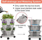 GameXcel Vertical Planter 3 Tier Stackable Planters Garden Planters Strawberry - Image 4