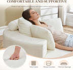 Antetek Oversized Round Chaise Longue Chair Indoor, Modern 55-inch Upholstered - Image 4
