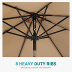 OLIXIS 9ft Patio Umbrella with Tilt and Crank Button & 8 Sturdy Ribs Waterproof - Image 4