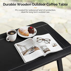 VINGLI Outdoor Folding Coffee Table, Natural Poplar Wood Patio Coffee Table - Image 6