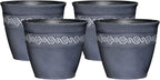 Classic Home and Garden Corinthian Resin Flower Pot Planter, Storm Blue by ClassicHomeandGarden