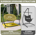 Hammock Hanging Chair with Stand Round-Shaped Swing Chair Indoor with Padded - Image 2