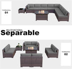 Kullavik 10 Pieces Outdoor Patio Furniture Set - Image 7
