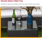 5 Pieces Patio Furniture Sets Outdoor Sectional Sofa Rattan Chair Wicker - Image 3