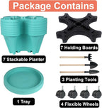 GameXcel Vertical Planter 7 Tier Stackable Planters Garden Planters Strawberry - Image 8