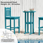 Sundale Outdoor 39 Inches Height Adirondack Bar Table, Patio HDPE Pub Height - Image 6