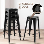 COSTWAY Bar Stools Set of 4, 30” Bar Height Metal Stools - Image 7