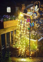 Solar Watering Can with Lights Outdoor Garden, 41in Large Bee Garden Stake - Image 9