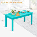 LUE BONA Outdoor Coffee Table Rectangle, HDPS Patio Coffee Tables - Image 3
