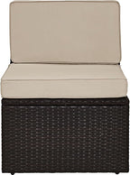 Crosley Furniture Palm Harbor Armless Outdoor Sectional Chair, Wicker Patio - Image 4